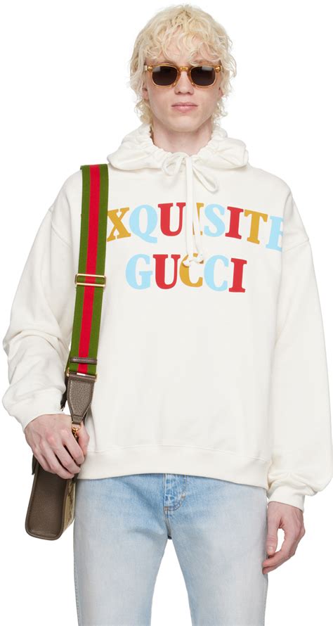 gucci bee hoodie white|Gucci hoodie reflective.